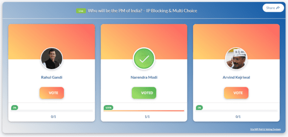 Voting with IP Blocking VPN Detection & Multi Choice
